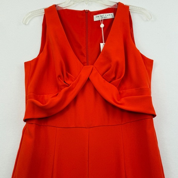 Trina Turk Pants - Trina Turk Jumpsuit Womens 10 Orange Wide Leg Empire Waist V-Neck NWT